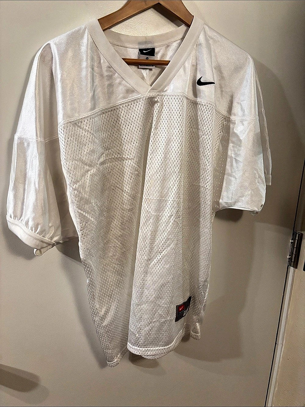 Nike Team Football Practice Jersey White Mesh Size Medium